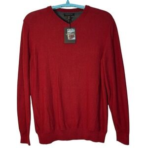 Lachlan‎ British Inspired Mens Sweater V Neck Long Sleeve Red XL NWT